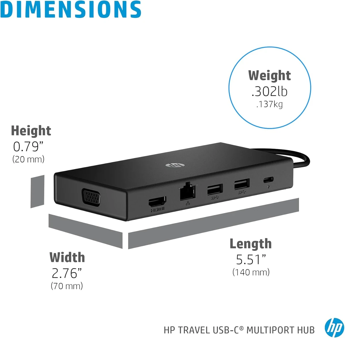 HP 11-in-1 Travel USB-C Multi Port Hub thumbnail 4