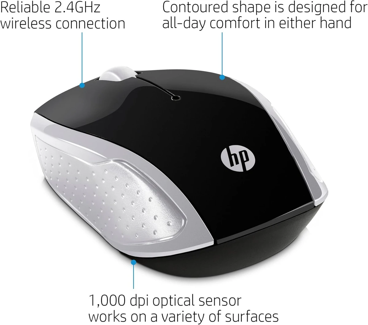 HP Wireless Mouse 200 Pike Silver thumbnail 2