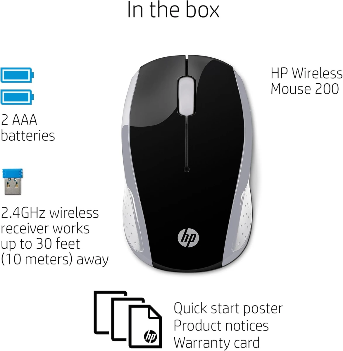 HP Wireless Mouse 200 Pike Silver thumbnail 3
