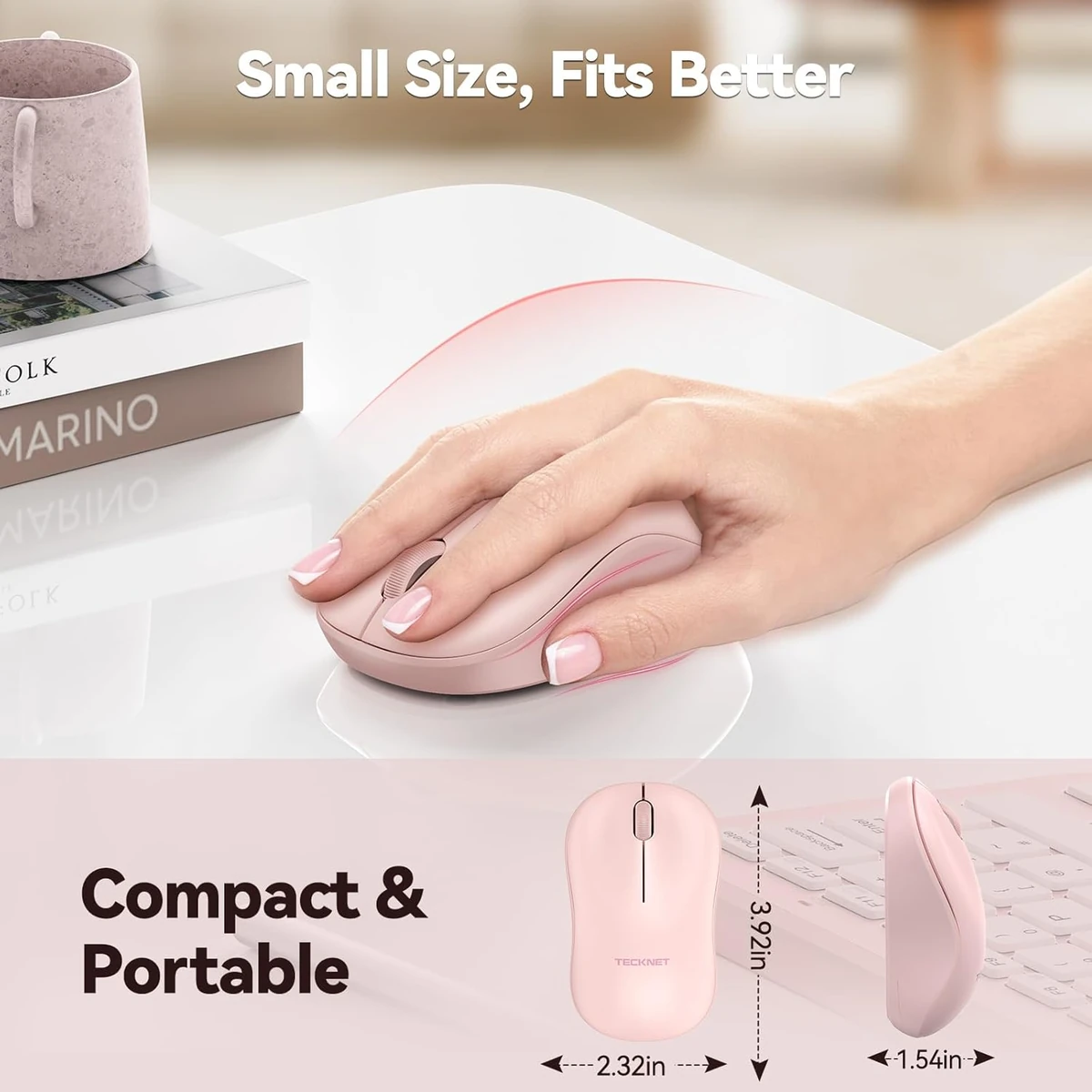 UGREEN 2.4G Wireless Mouse Cherry Pink thumbnail 2