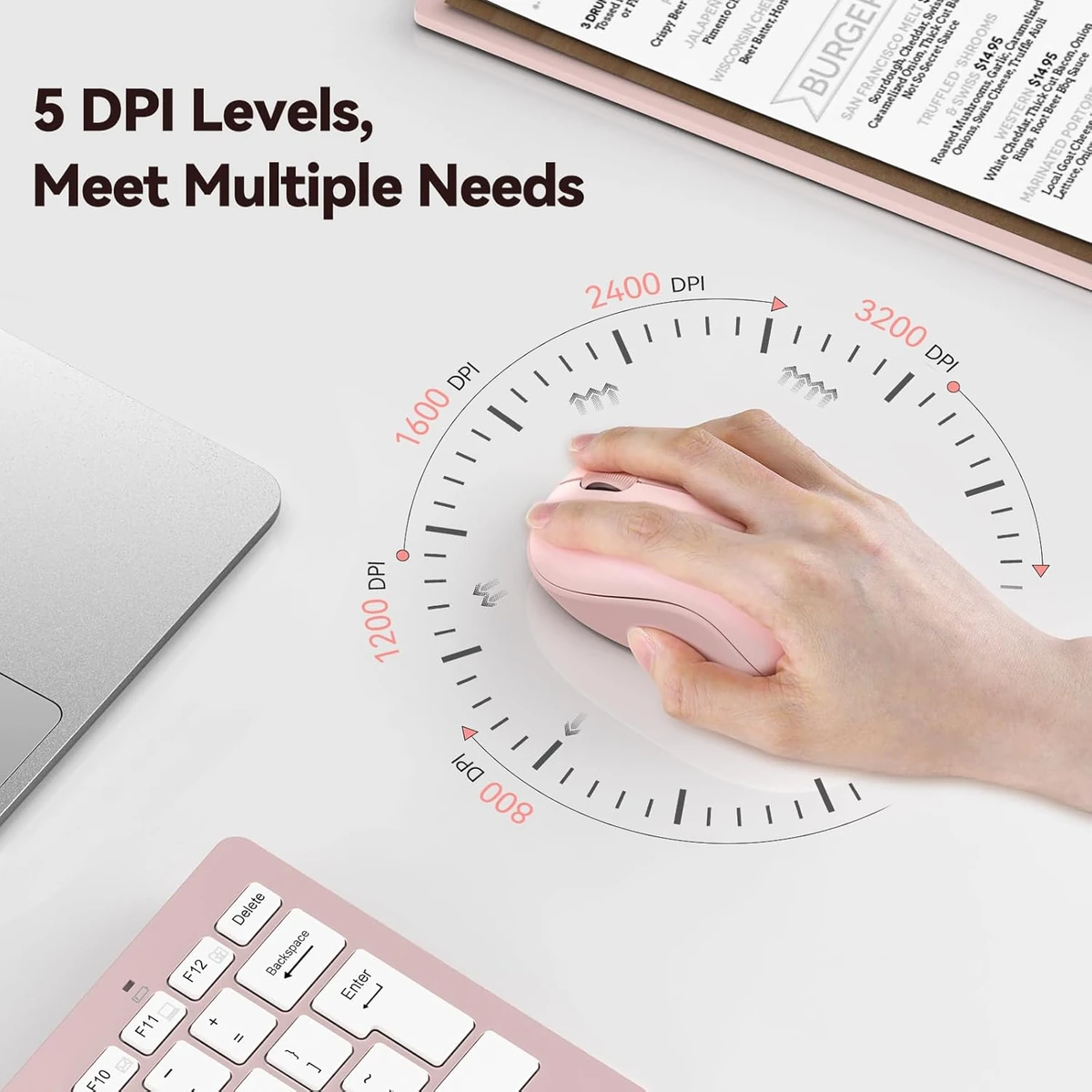 UGREEN 2.4G Wireless Mouse Cherry Pink thumbnail 3