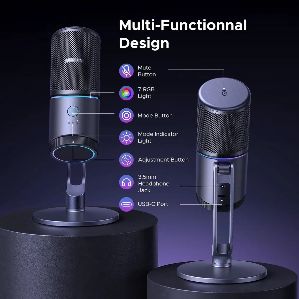 UGREEN Desktop USB Microphone