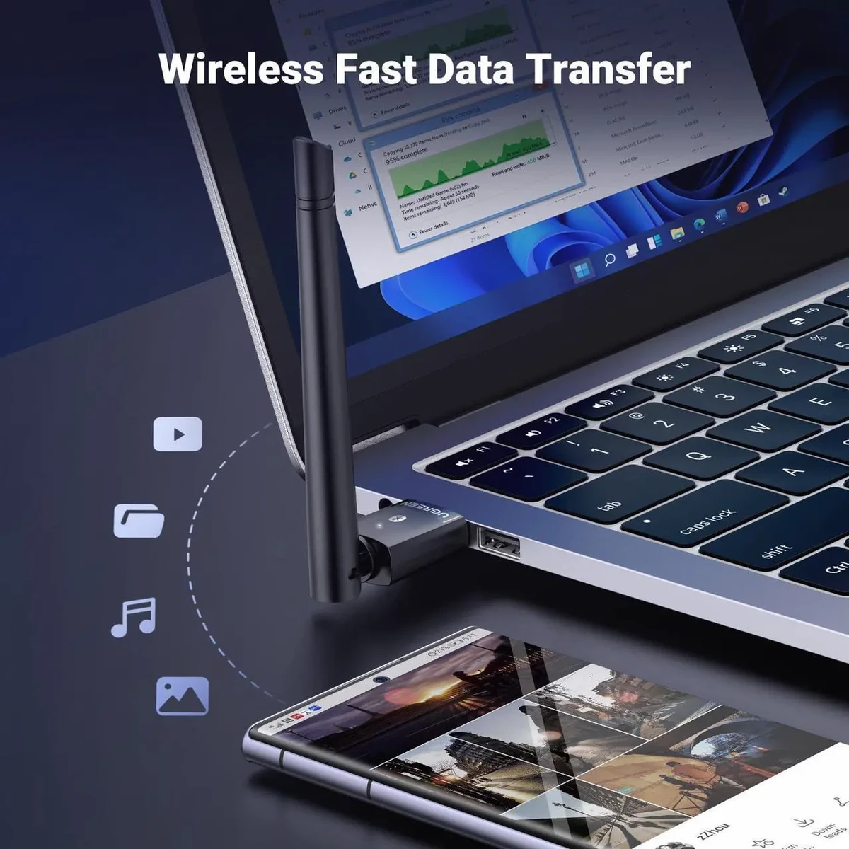 UGREEN FUN+ Wireless & Bluetooth Rechargeable Mouse thumbnail 3