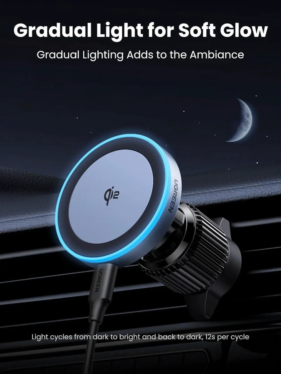 UGREEN Magnetic Car Wireless Charger thumbnail 3