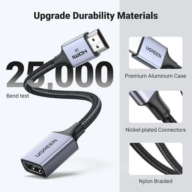 UGREEN HDMI 2.1 8K Male To Male Cable Black 3m thumbnail 2