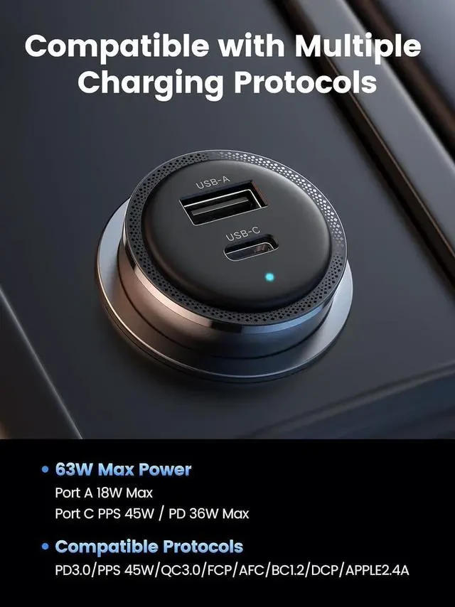 UGREEN 63W 2-Port Fast Car Charger thumbnail 4