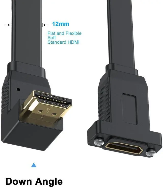 VENTION FLAT HDMI CABLE 0.5M BLACK thumbnail 2