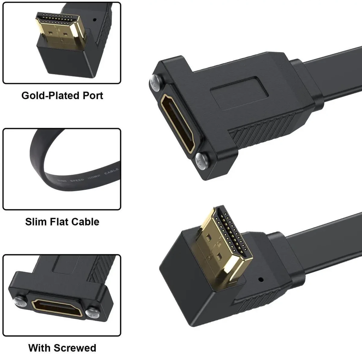 VENTION FLAT HDMI CABLE 0.5M BLACK thumbnail 4