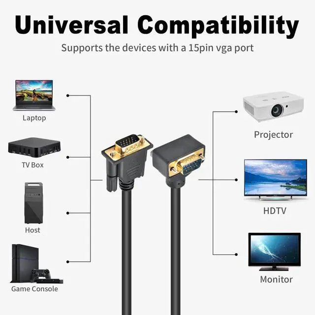 VENTION VGA(3+6) MALE TO MALE CABLE WITH FERRITE CORES 15METER BLACK thumbnail 3