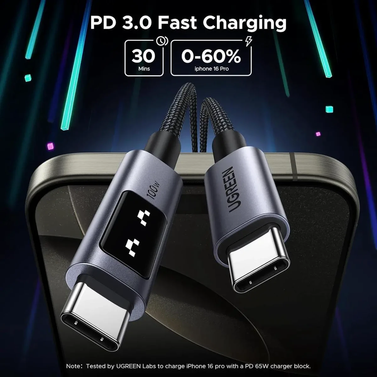 UGREEN Uno Robot USB-C to USB-C 100W Fast Charging 5A Cable 3m