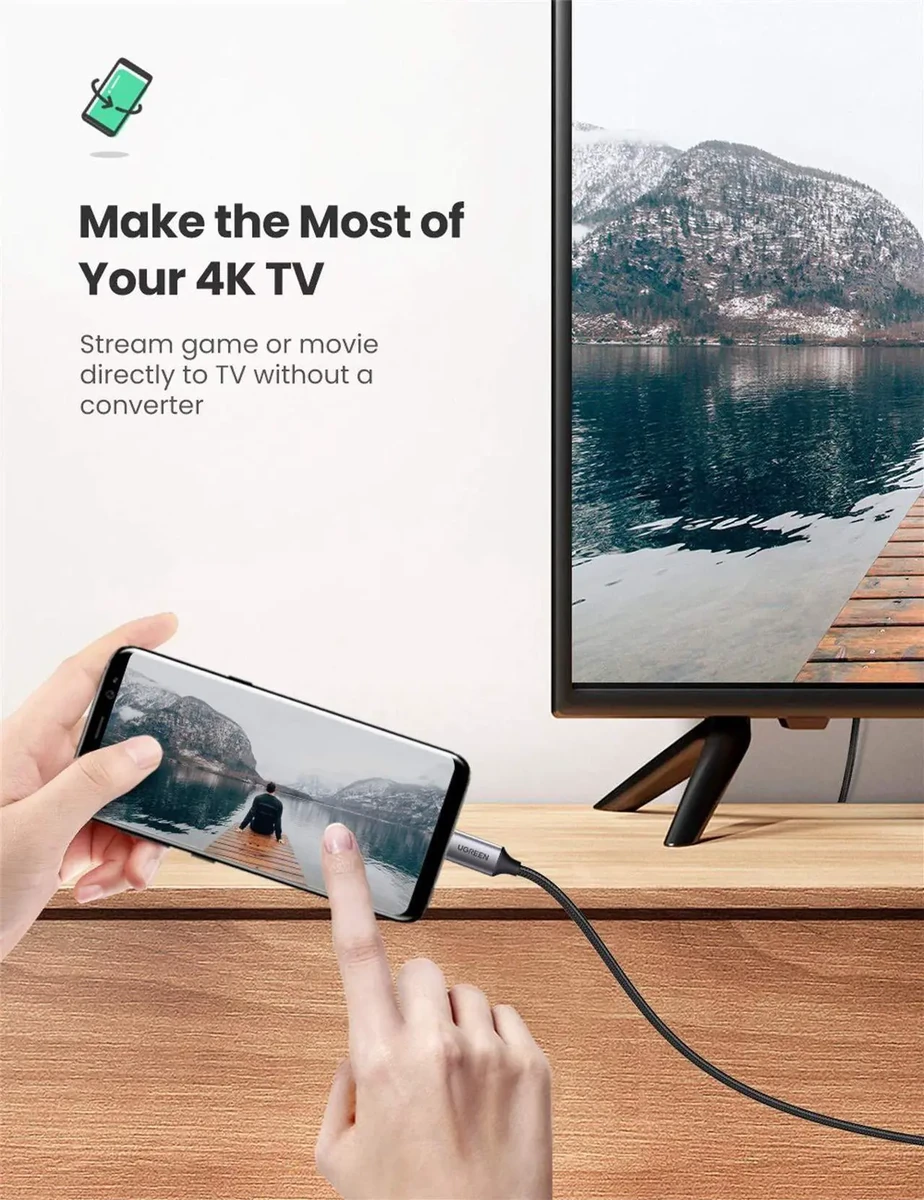 UGREEN USB-C to HDMI Male to Male Cable Aluminum Shell 1.5m (Gray Black) thumbnail 2