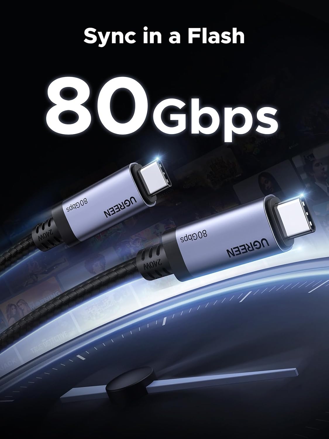 UGREEN USB-C 3.1 Gen1 Male to Male 3A Data Cable (60W, 4K@60Hz) 1.5m