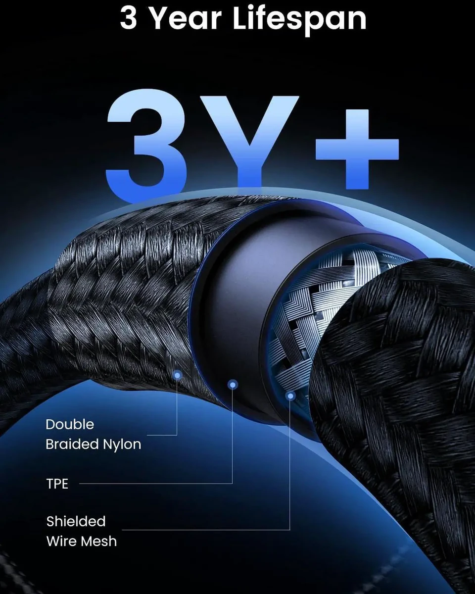 UGREEN USB-C 3.1 Gen2 Male To Male 5A Data Cable (100W, 4K@60Hz) 1m thumbnail 4