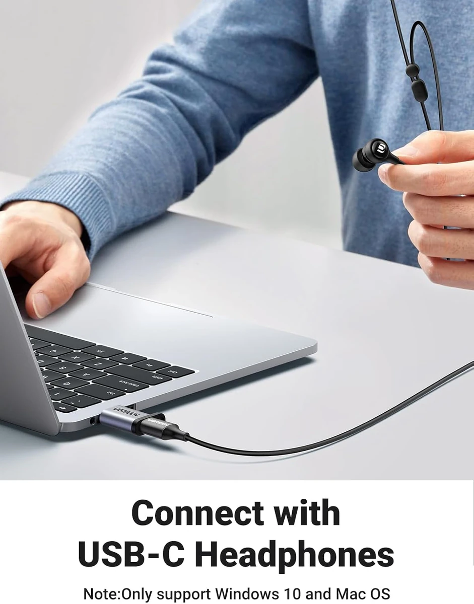 UGREEN USB-C Male to USB-A 3.0 Female Adapter with Lanyard (Space Gray) thumbnail 3