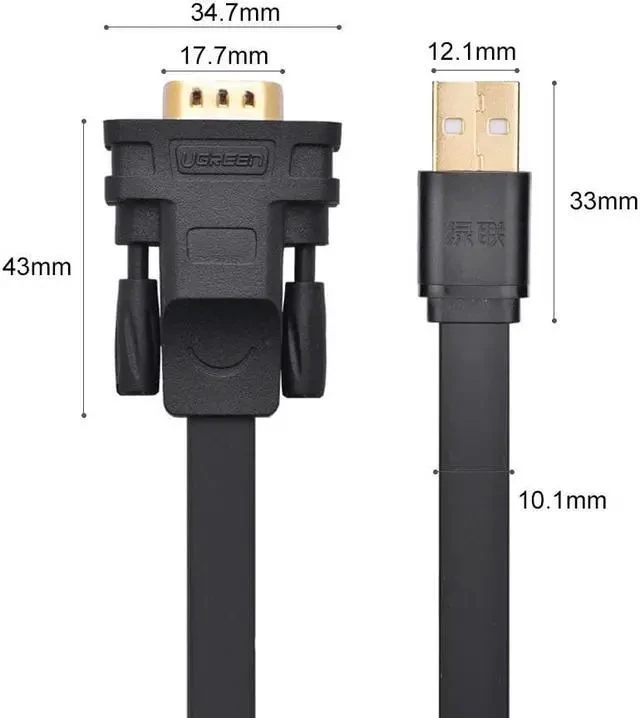 UGREEN USB-A 2.0 to DB9 RS-232 Male Adapter Cable 1.5m thumbnail 4