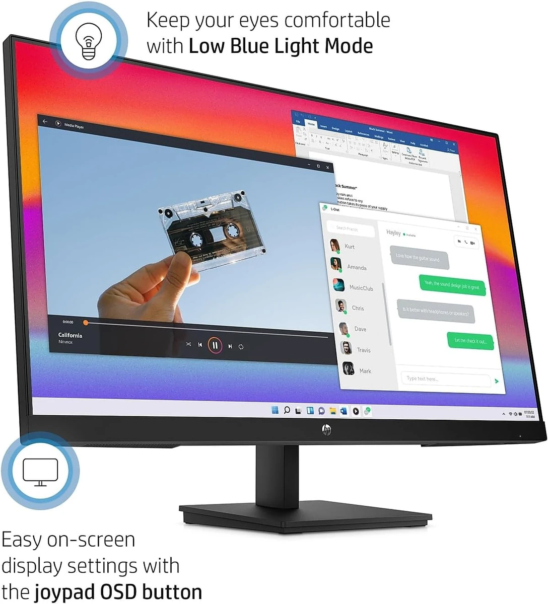 HP V27i G5 27" FHD Monitor, Black Color Connectivity: 1 VGA, 1 HDMI 1.4, 1 DisplayPort 1.2 thumbnail 3
