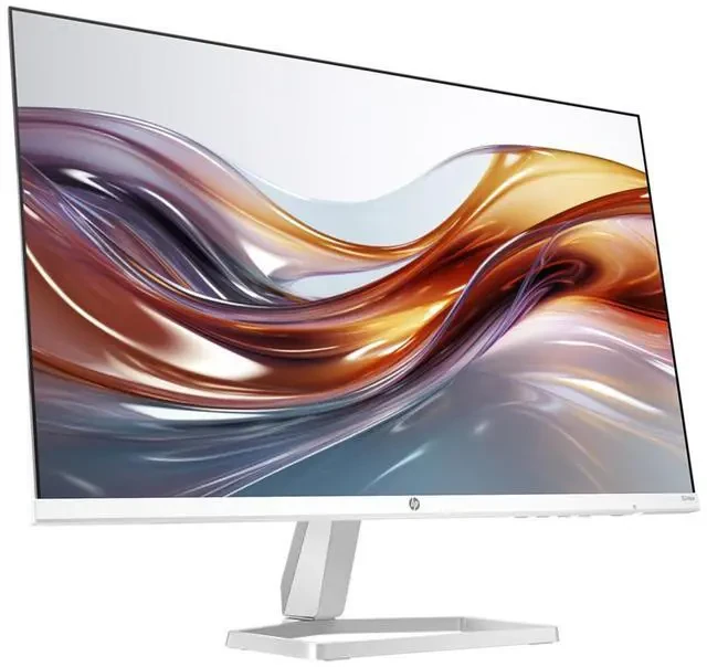HP 524sa Series 5 23.8" FHD Monitor, Integrated Speakers, White Color, Connectivity: 1 VGA, 1 HDMI 1.4, 1 3.5 mm Audio Jack (Audio Out), 1 3.5 mm Audio Jack (Audio In) thumbnail 3