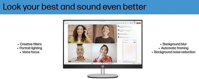 HP All-in-One 27-cr0154nh PC, Intel Core i7 1355U, 8GB DDR4 3200, 512GB PCIe NVMe M.2 SSD, FreeDOS, 27" FHD Touch Screen, No ODD, Realtek Wi-Fi 6 (1x1) and Bluetooth 5.3 wireless card, HP True Vision 720p HD tilt privacy camera with temporal noise reduction and integrated dual array digital micropho