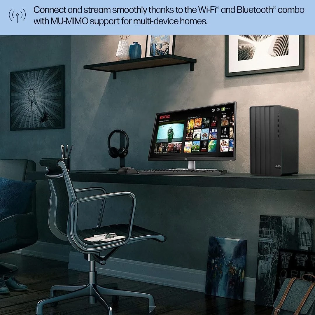 HP Pro Tower 290 G9 Desktop PC, Intel Core i7 13700, 8GB DDR4 3200, 512GB PCIe NVMe M.2 SSD, FreeDOS, HP 9.5 mm Slim DVD-Writer, HP 125 Wired Keyboard & Mouse, Black, 1 Year Warranty, Front Ports: Four USB Type-A 5Gbps signaling rate, One Headphone/microphone combo, Rear Ports: Four USB 2.0 Type-A,