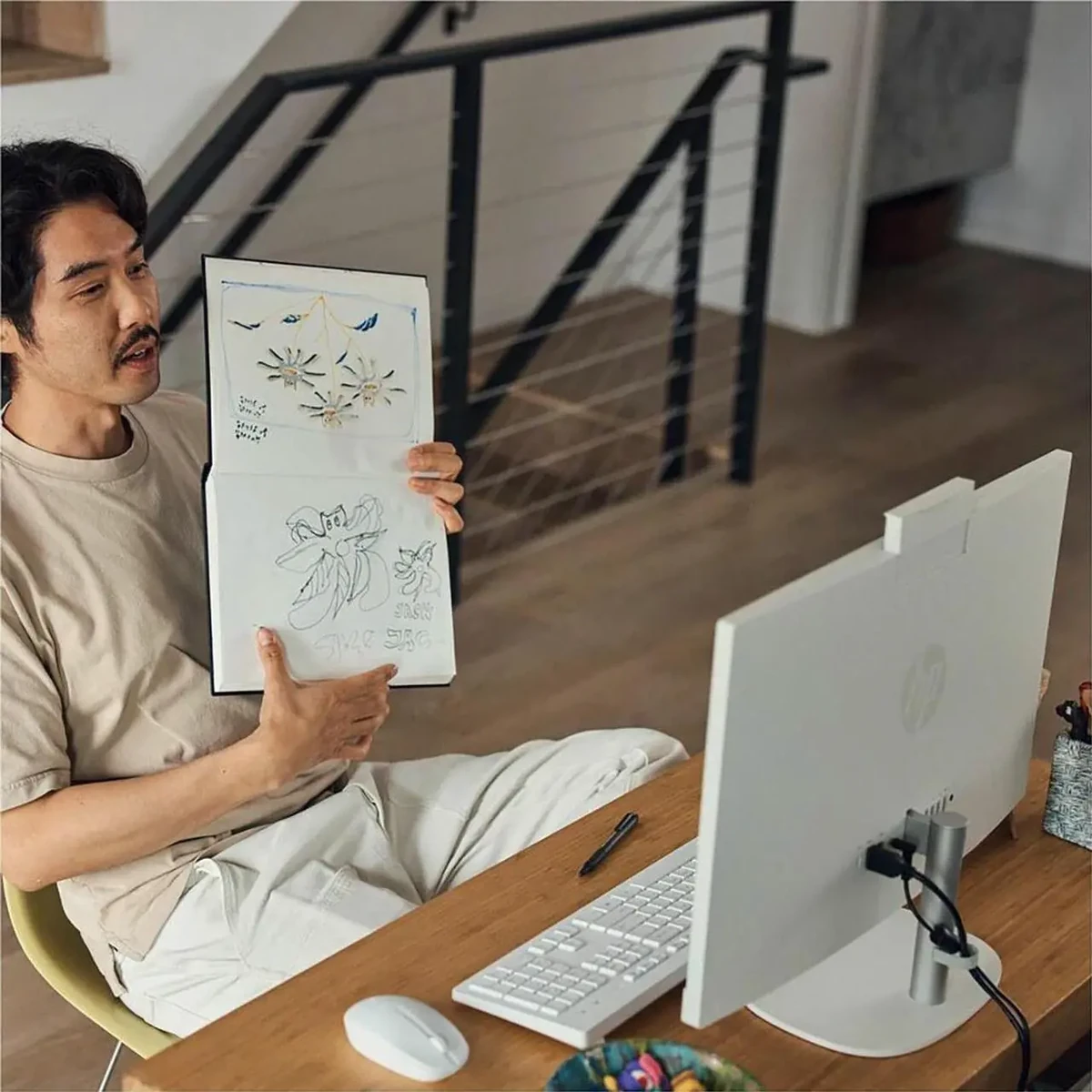 HP All-in-One 24-cr0309nh PC, Intel Core i5 1334U, 8GB DDR4 3200, 512GB PCIe NVMe M.2 SSD, FreeDOS, 23.8" FHD, No ODD, Realtek Wi-Fi 6 (1x1) and Bluetooth 5.3 wireless card, HP True Vision 720p HD tilt privacy camera with temporal noise reduction and integrated dual array digital microphones, Dual 2