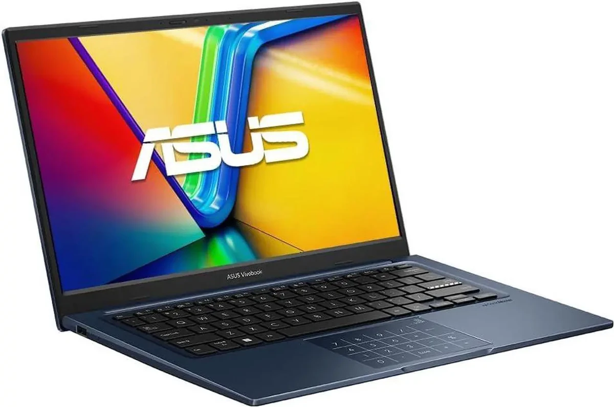 ASUS Vivobook 14 X1404, Intel Core i7 1355U, 12GB DDR4 RAM, 512GB PCIe NVMe 4.0 M.2 SSD, Windows 11 Home, 14" FHD, Wi-Fi 5 (802.11ac) (Dual band) 1*1 + Bluetooth 5.1 Wireless Card, 720p HD camera with privacy shutter, Chiclet Keyboard, Precision touchpad support NumberPad, Quiet Blue, 1 Year Warrant