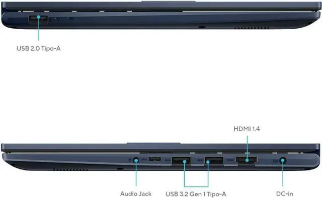 ASUS Vivobook 14 X1404, Intel Core 5 120U, 8GB DDR4 RAM, 512GB PCIe NVMe 4.0 M.2 SSD, Windows 11 Home, 14" FHD, Wi-Fi 6 (802.11ax) (Dual band) 1*1 + Bluetooth 5.2 Wireless Card, 720p HD camera with privacy shutter, Chiclet Keyboard, Precision touchpad support NumberPad, Quiet Blue, 1 Year Warranty, thumbnail 4