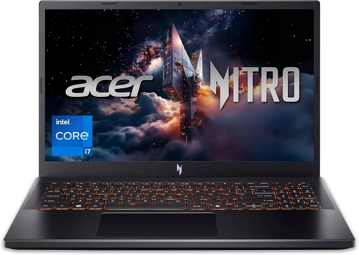 Acer Nitro V 15 ANV15-51-789J, Intel Core i7 13620H, 16GB DDR5 5600, 512GB M.2 PCIe NVMe SSD, NVIDIA GeForce RTX 4060 8GB GDDR6 Graphics, Windows 11 Home, 15.6” FHD 144Hz, No ODD, Wi-Fi 6 802.11ax and Bluetooth 5.1, FHD 1080p Webcam, Microphone, Dual Speakers, White Backlit Keyboard, Obsidian Black,