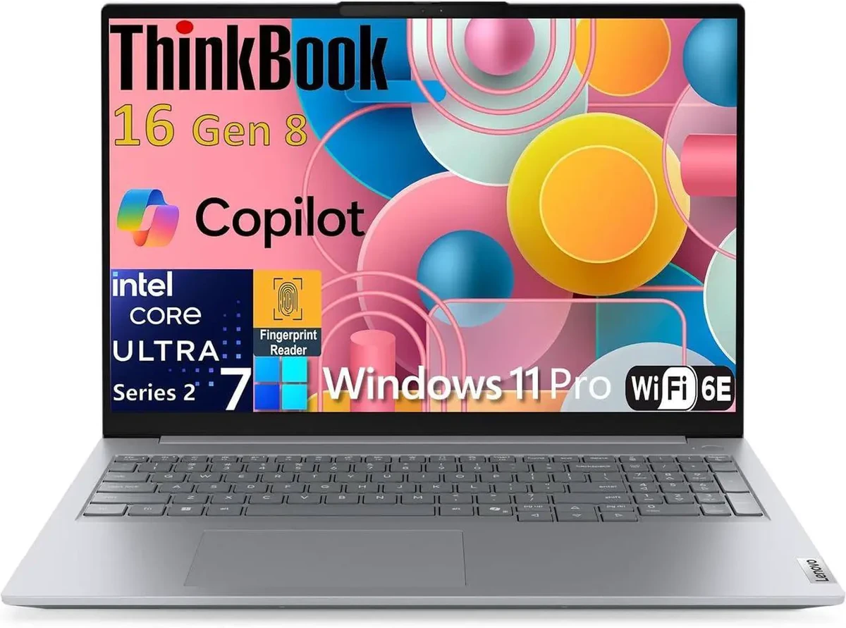 Lenovo ThinkBook 16 G8 IAL, Intel Core Ultra 7 255H, 8GB DDR5 5600 (Up to 64GB Support), 512GB SSD M.2 2242 PCIe 4.0x4 NVMe, No OS, 16" WUXGA, No ODD, WLAN + Bluetooth (Wi-Fi 6E, 802.11ax 2x2 + BT5.3), FHD 1080p with Privacy Shutter Webcam, Stereo speakers, Fingerprint Reader, Arctic Grey, 2 Years W