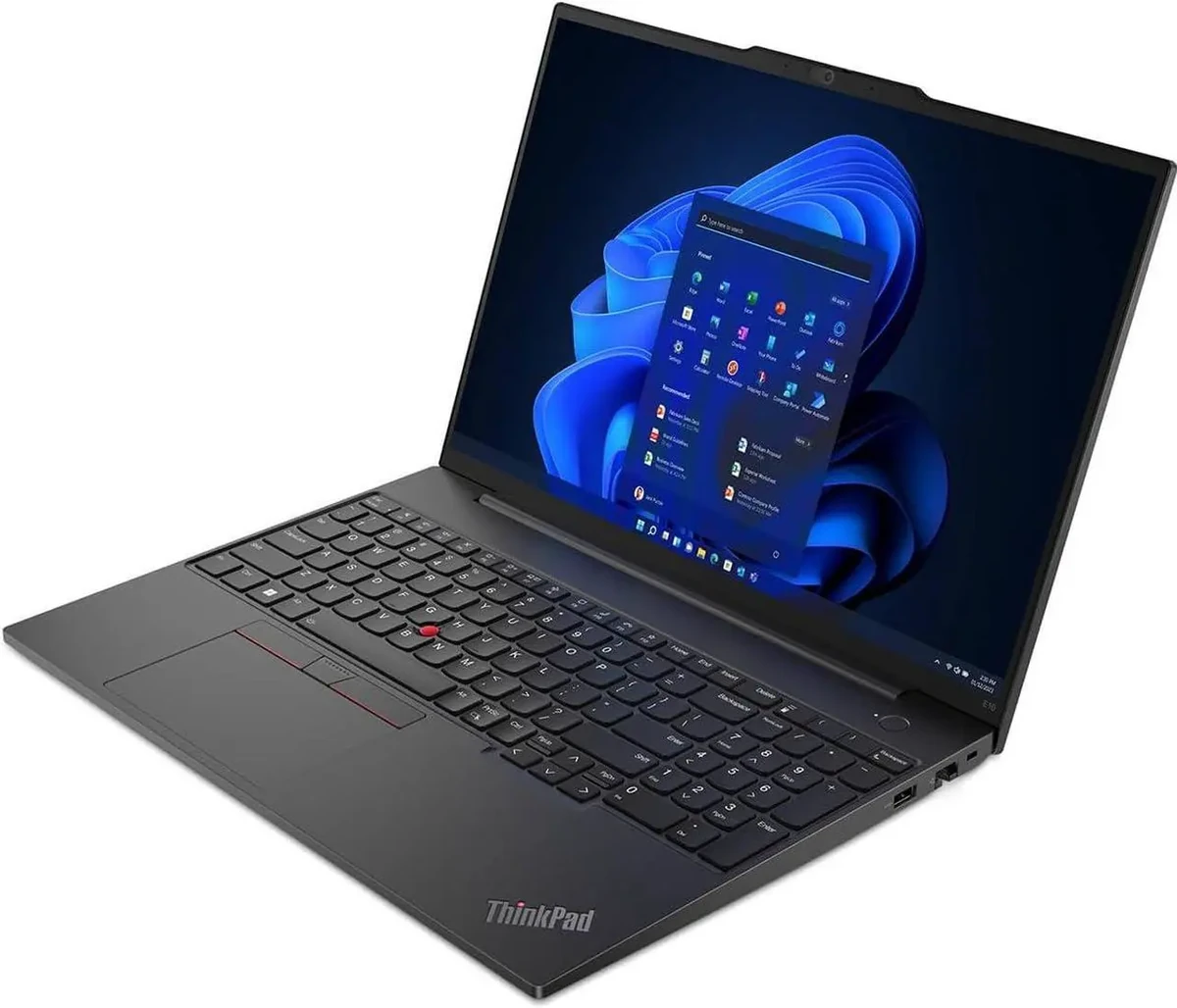 Lenovo ThinkPad E16 Gen 1, Intel Core i5 1335U, 8GB DDR4 3200 (Up to 40GB Support), 512GB SSD M.2 2242 PCIe 4.0x4 NVMe Opal 2.0, No OS, 16" WUXGA, No ODD, WLAN + Bluetooth (Wi-Fi 6, 11ax 2x2 + BT5.1), FHD 1080p with Privacy Shutter Webcam, Fingerprint Reader, Graphite Black, 2 Year Warranty, Ports: