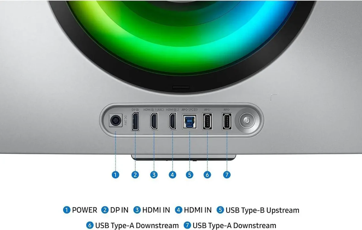 Samsung S65VC 34" UWQHD Curved Monitor, Height/Tilt/Swivel Adjustable, Built-in Camera, Speaker, Black Color Connectivity: 1 DisplayPort 1.2, 1 HDMI 2.0, 1 USB-C, 1 Ethernet, 1 Headphone, 2 USB-A thumbnail 3