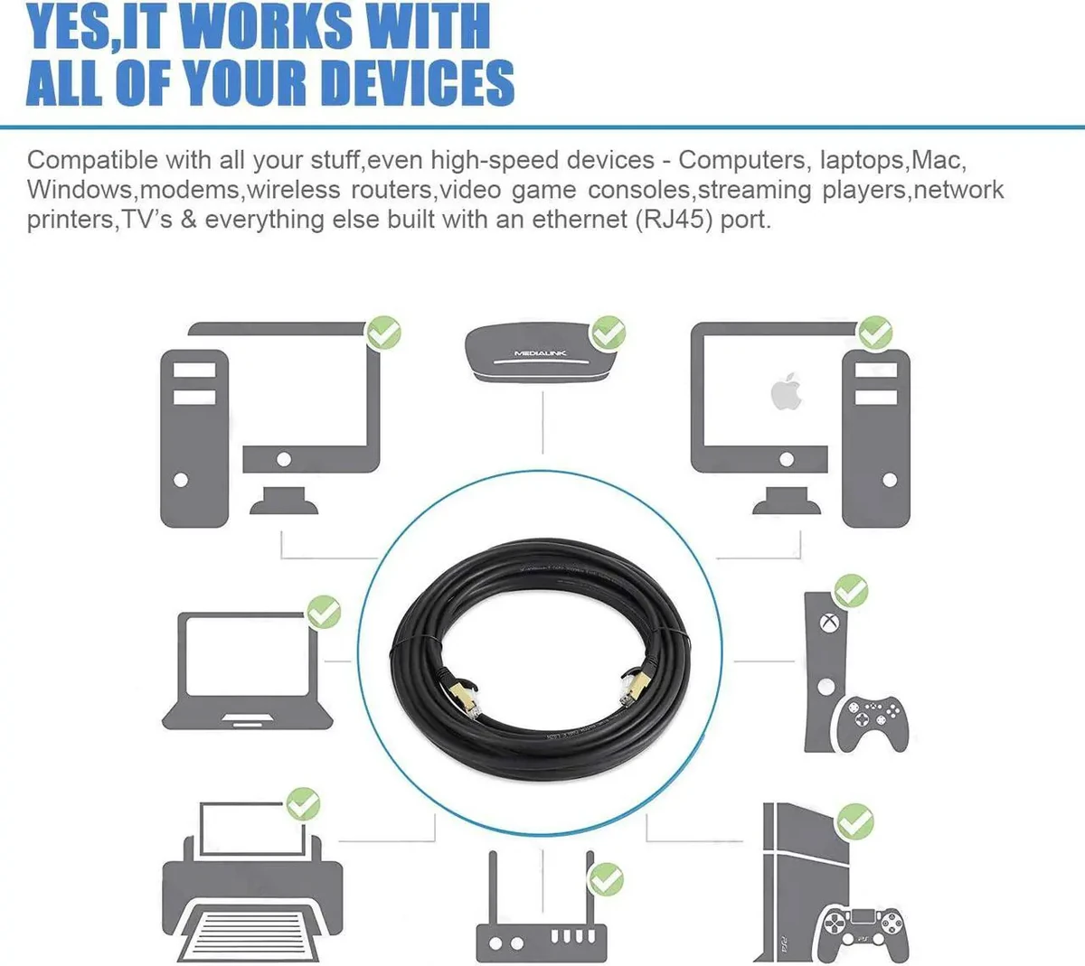 UGREEN Cat6 UTP Ethernet Cable 5m Black