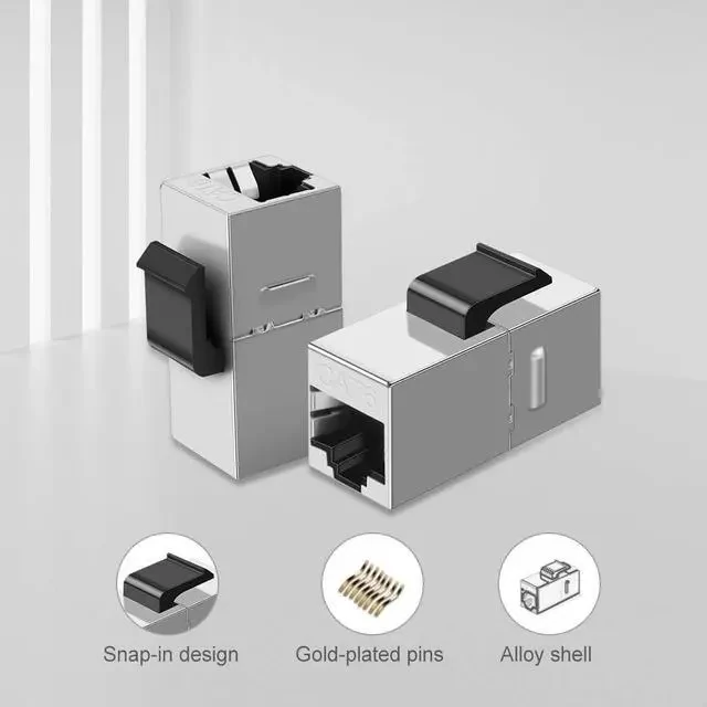 UGREEN RJ45 Network Keystone Jack Inline Coupler Female to Female Black