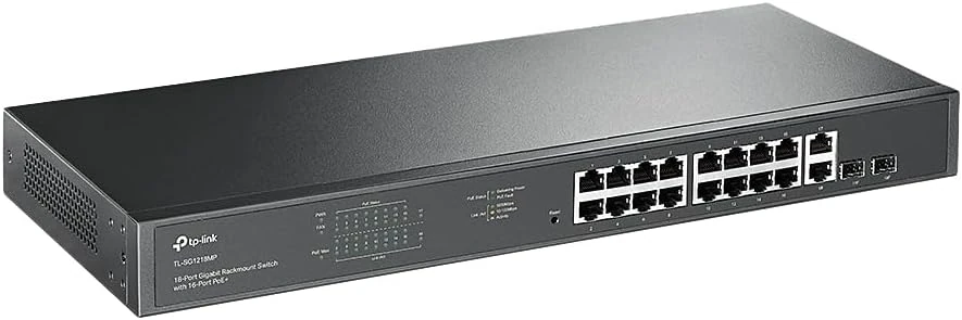 D-Link 16-port Gigabit Long Range 250m PoE+ Smart Switch with 16 PoE ports, 2 SFP ports