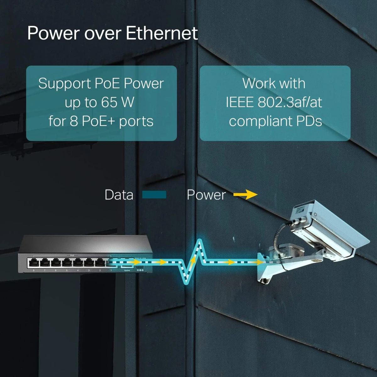 TP-Link 9-Port 10/100Mbps Desktop Switch with 8-Port PoE+