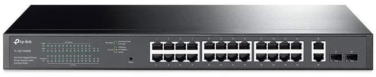 TP-Link 28-Port 10/100/1000Mbps Gigabit Easy Smart Switch with 24-Port PoE+ thumbnail 4