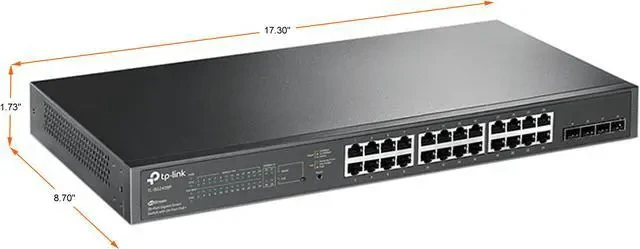 TP-Link 28-Port 10/100/1000Mbps JetStream Gigabit Smart Switch with 24-Port PoE+