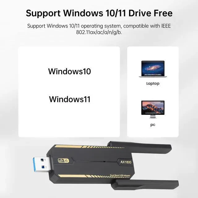 UGREEN AX1800 Dual-Band Wireless USB Adapter (Wi-Fi 6) thumbnail 2