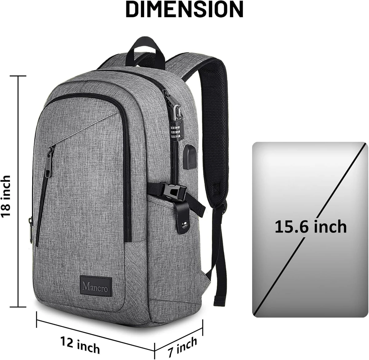 UGREEN Laptop Backpack 15.6" Dark Grey thumbnail 4