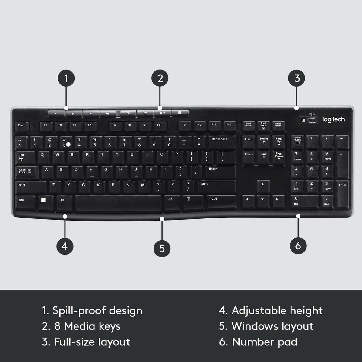 Logitech MK270 Wireless Keyboard and Mouse Combo thumbnail 4