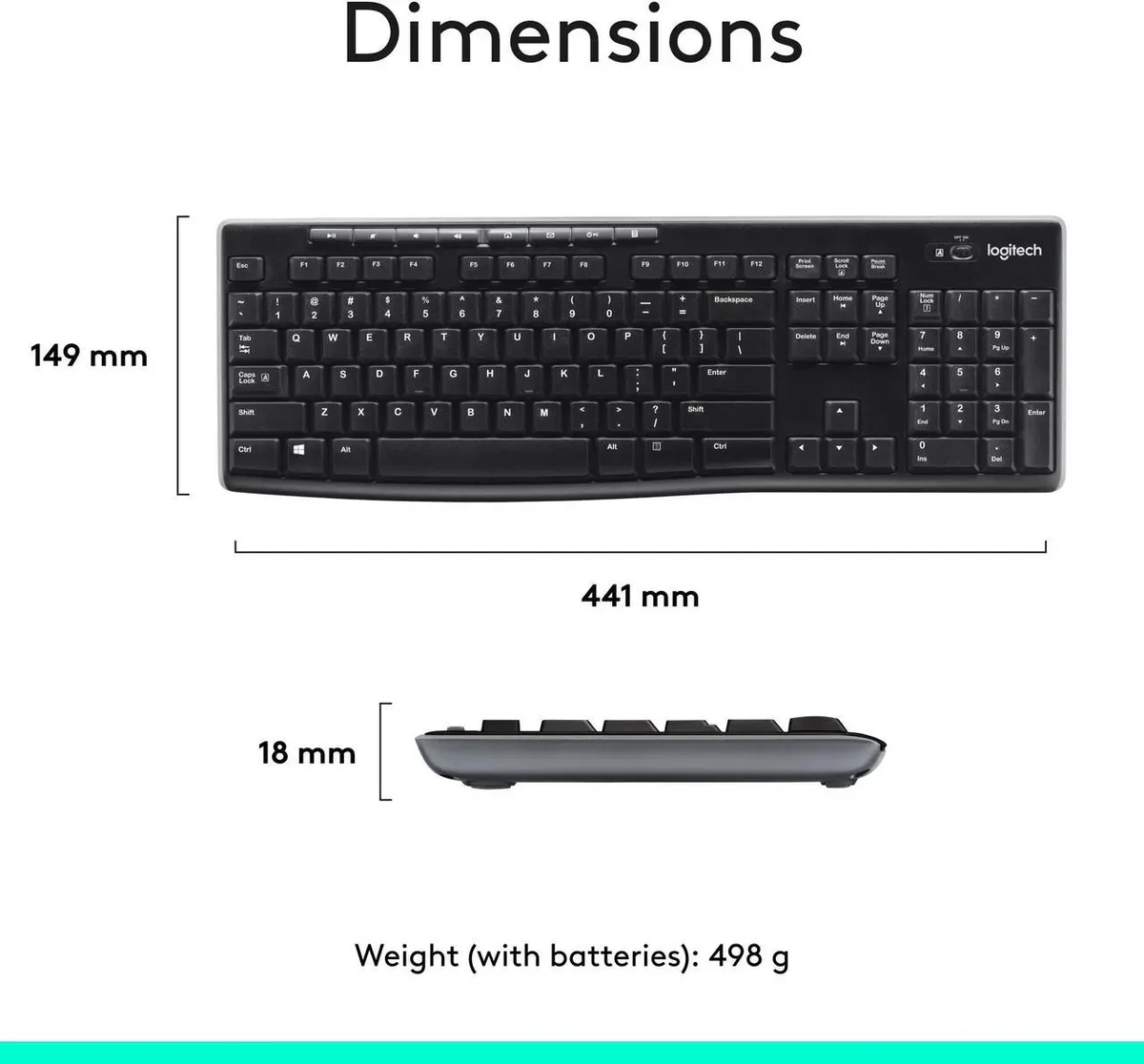 Logitech MK540 Advanced Wireless Keyboard and Mouse Combo thumbnail 2