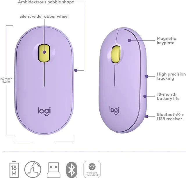 Logitech M350s Pebble Bluetooth Mouse thumbnail 4