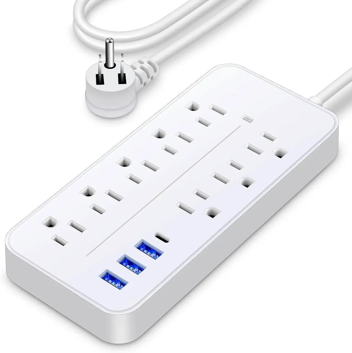 UGREEN Surge Protector Power Strip (6 AC Outlets + 65W 2A2C) UK White 2m thumbnail 3