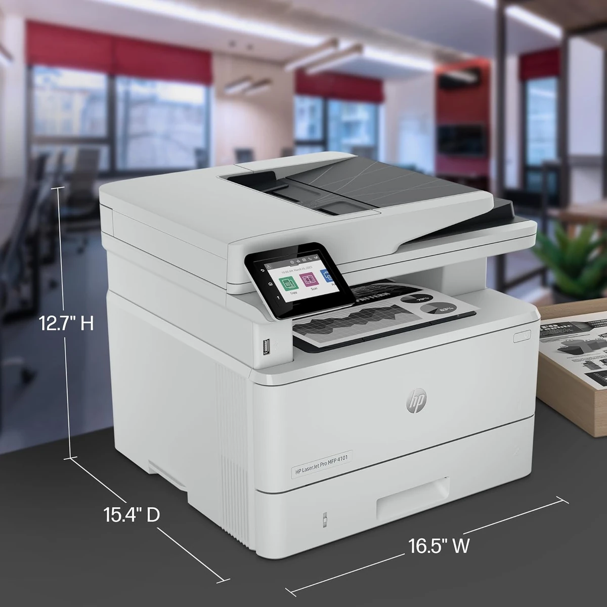HP LaserJet Pro MFP 4103fdw Printer, Print, Copy, Scan and Fax thumbnail 4