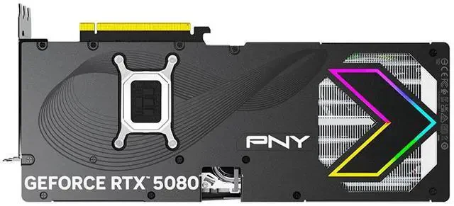 PNY GeForce RTX 5080 ARGB EPIC-X RGB OC Triple Fan 16GB GDDR7 Graphics Card, Display Outputs: 3 x DisplayPort 2.1b, 1 x HDMI 2.1b, Recommended Power Supply: 850W, Power Input: 16-Pin thumbnail 3